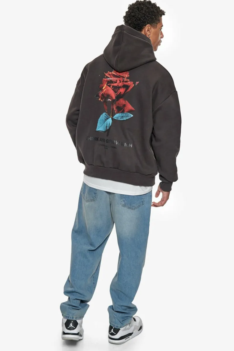 Hoodie<Dropsize Heavy Oversize Grow Rich Hoodie Washed Black