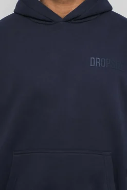 Hoodie<Dropsize Heavy Oversize Hd Print Hoodie Washed Navy