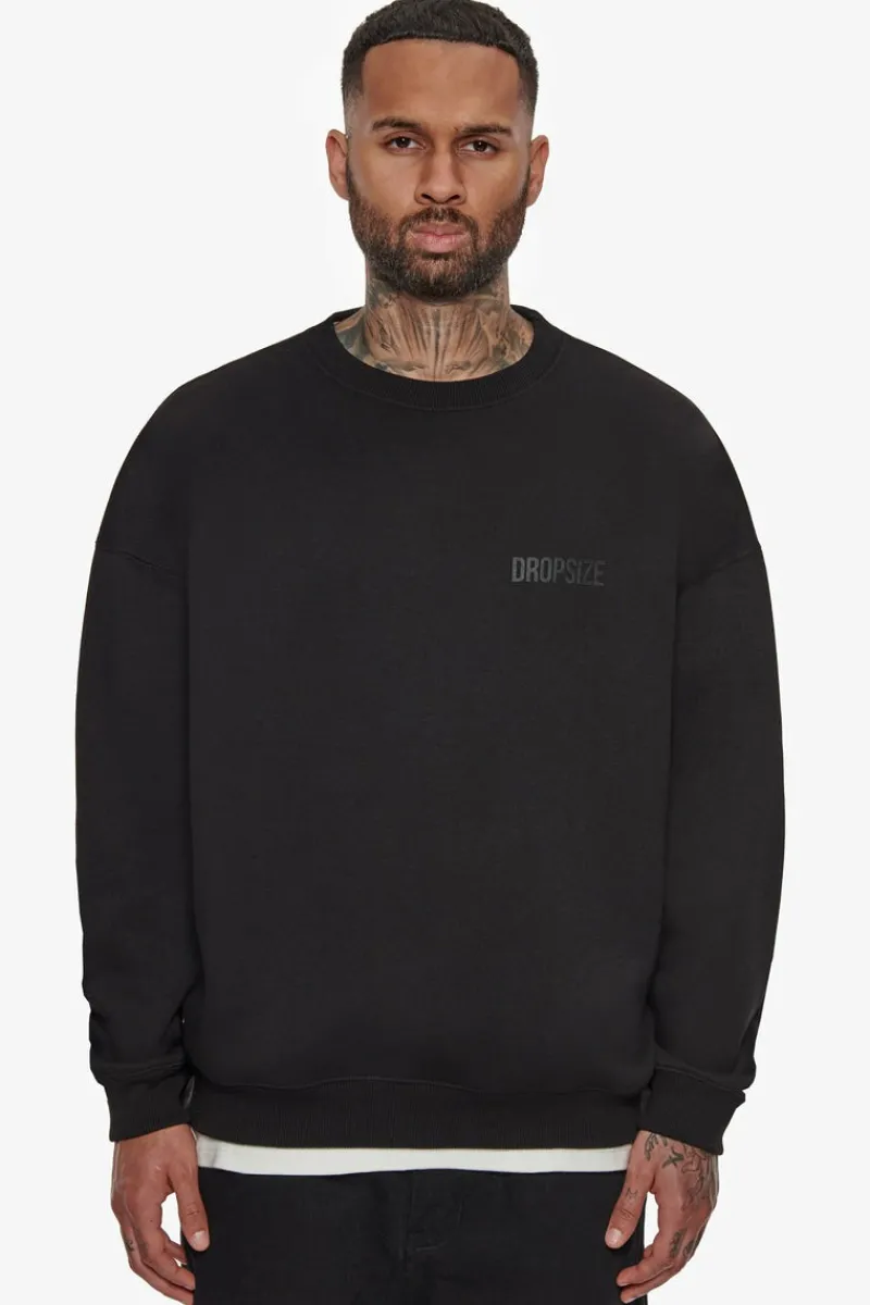 Sweater<Dropsize Heavy Oversize Hd Print Sweater Black