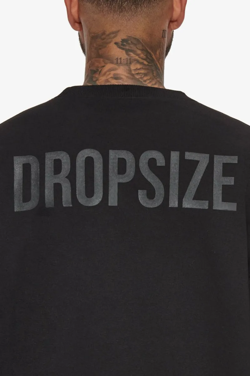 Sweater<Dropsize Heavy Oversize Hd Print Sweater Black