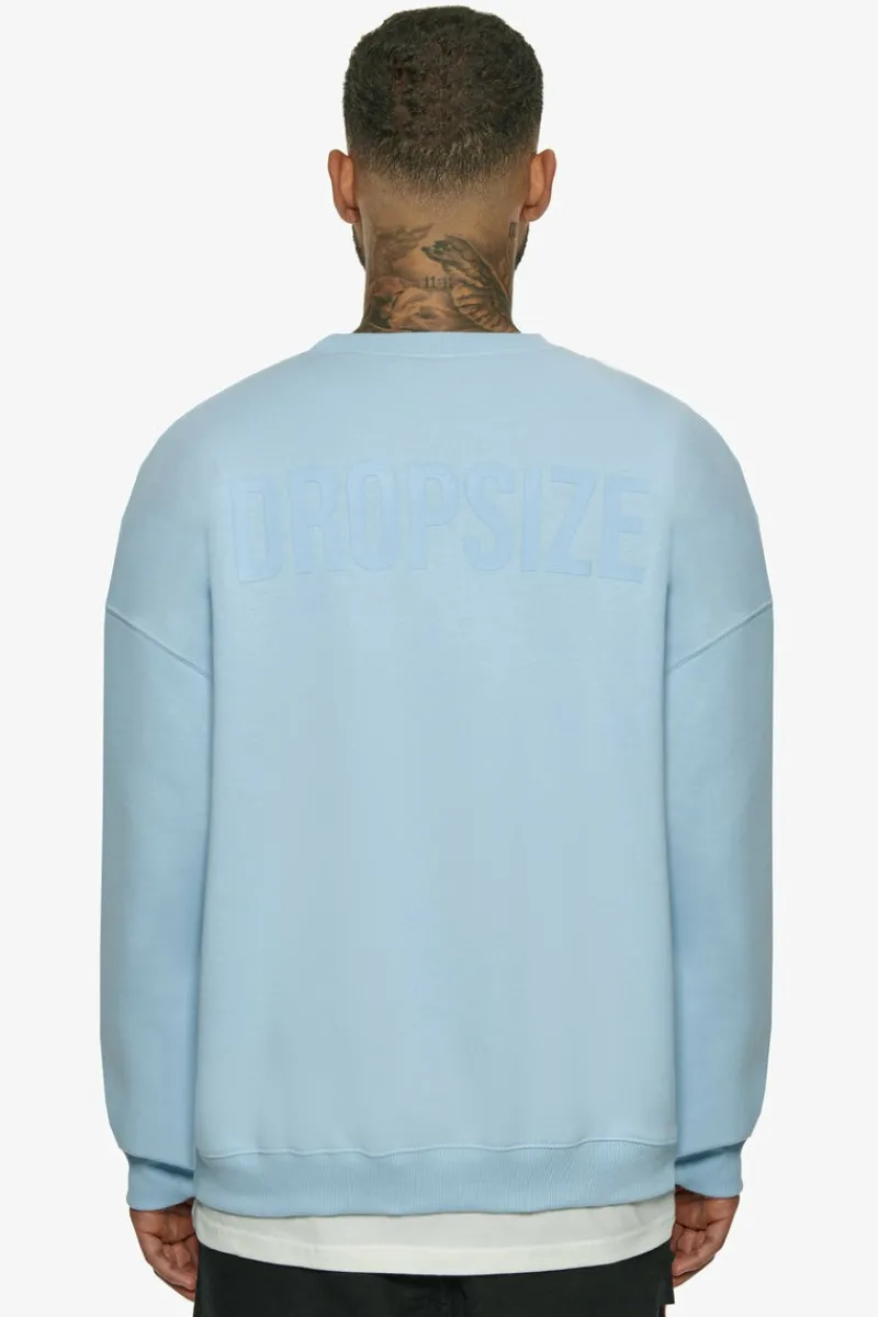 Sweater<Dropsize Heavy Oversize Hd Print Sweater Baby Blue