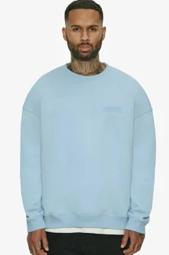 Sweater<Dropsize Heavy Oversize Hd Print Sweater Baby Blue