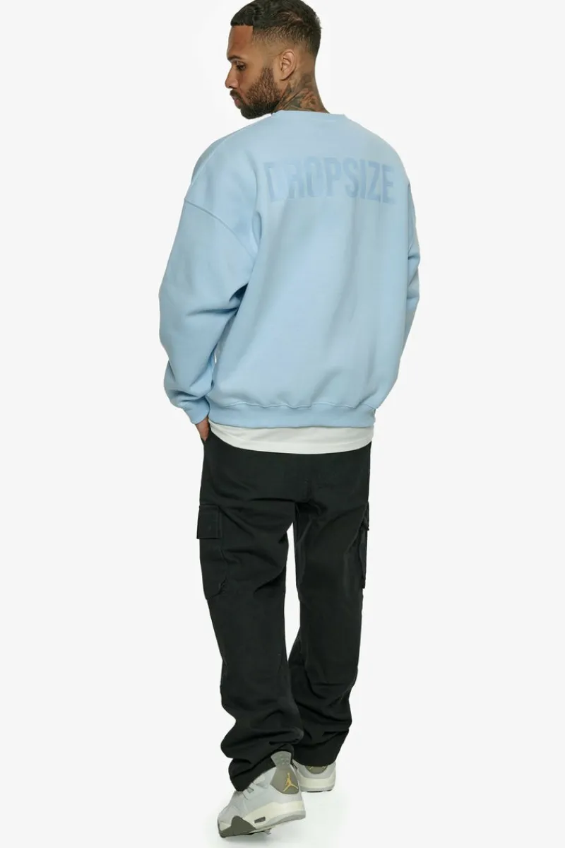 Sweater<Dropsize Heavy Oversize Hd Print Sweater Baby Blue