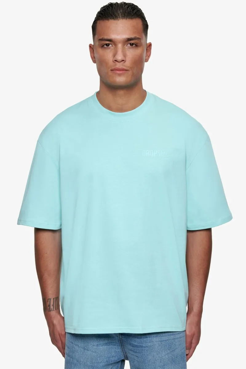 T-Shirt<Dropsize Heavy Oversize Hd Print T-Shirt Turquoise