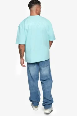 T-Shirt<Dropsize Heavy Oversize Hd Print T-Shirt Turquoise