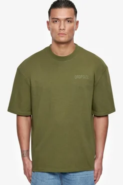 T-Shirt<Dropsize Heavy Oversize Hd Print T-Shirt Olive