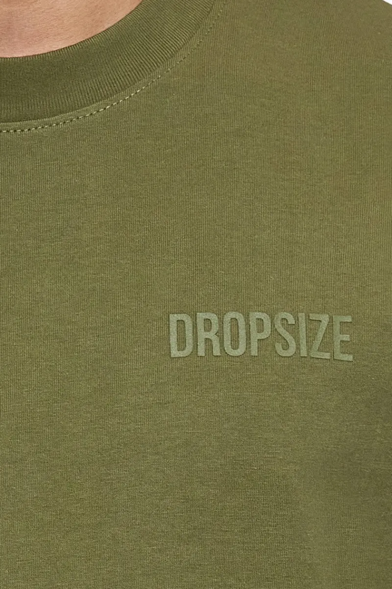 T-Shirt<Dropsize Heavy Oversize Hd Print T-Shirt Olive