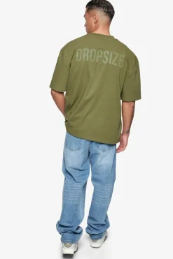 T-Shirt<Dropsize Heavy Oversize Hd Print T-Shirt Olive