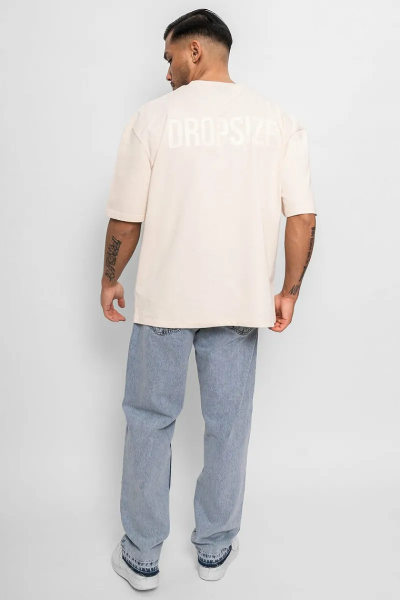 T-Shirt<Dropsize Heavy Oversize Hd Print T-Shirt Coconut Milk