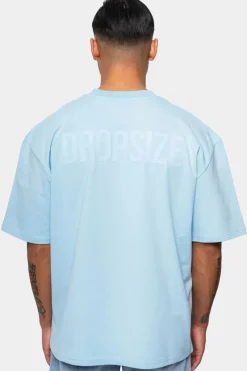 T-Shirt<Dropsize Heavy Oversize Hd Print T-Shirt Baby Blue
