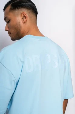 T-Shirt<Dropsize Heavy Oversize Hd Print T-Shirt Baby Blue