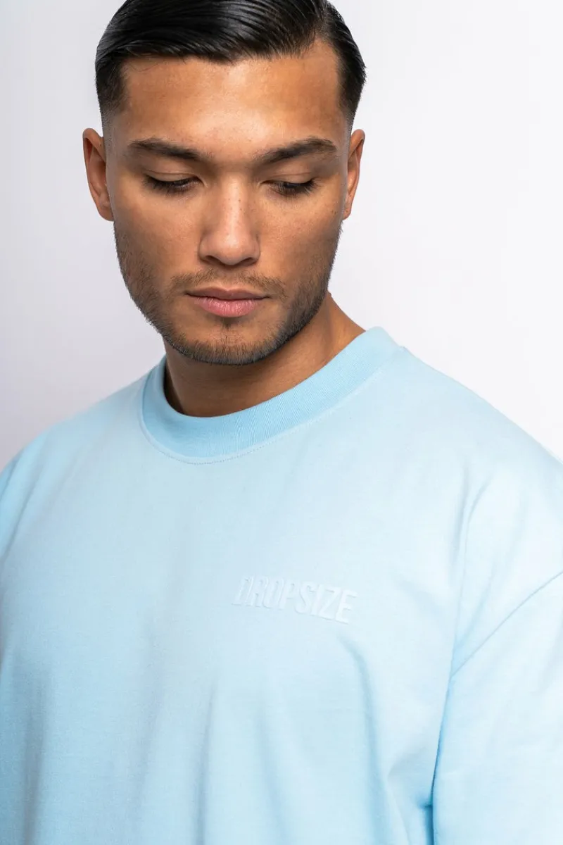 T-Shirt<Dropsize Heavy Oversize Hd Print T-Shirt Baby Blue
