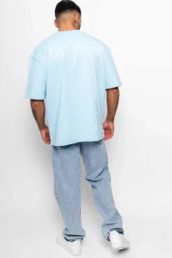 T-Shirt<Dropsize Heavy Oversize Hd Print T-Shirt Baby Blue
