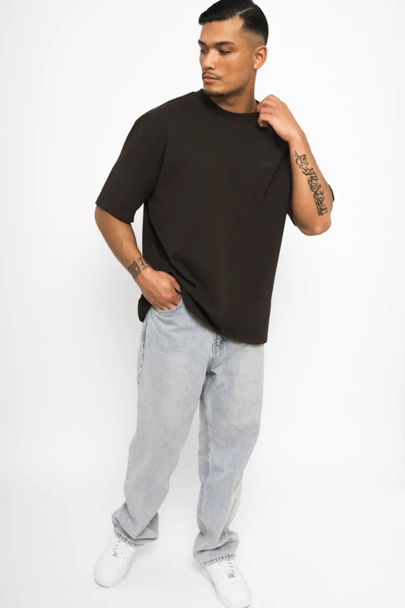 T-Shirt<Dropsize Heavy Oversize Hd Print T-Shirt Washed Black