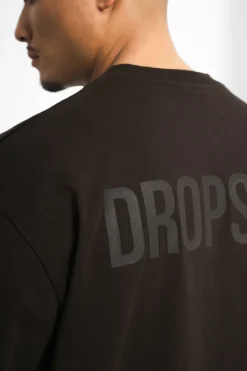 T-Shirt<Dropsize Heavy Oversize Hd Print T-Shirt Washed Black