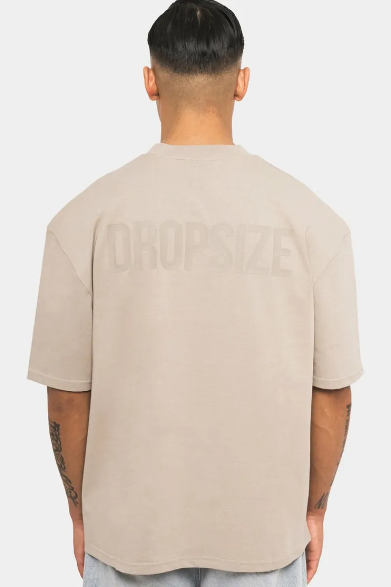 T-Shirt<Dropsize Heavy Oversize Hd Print T-Shirt Stone