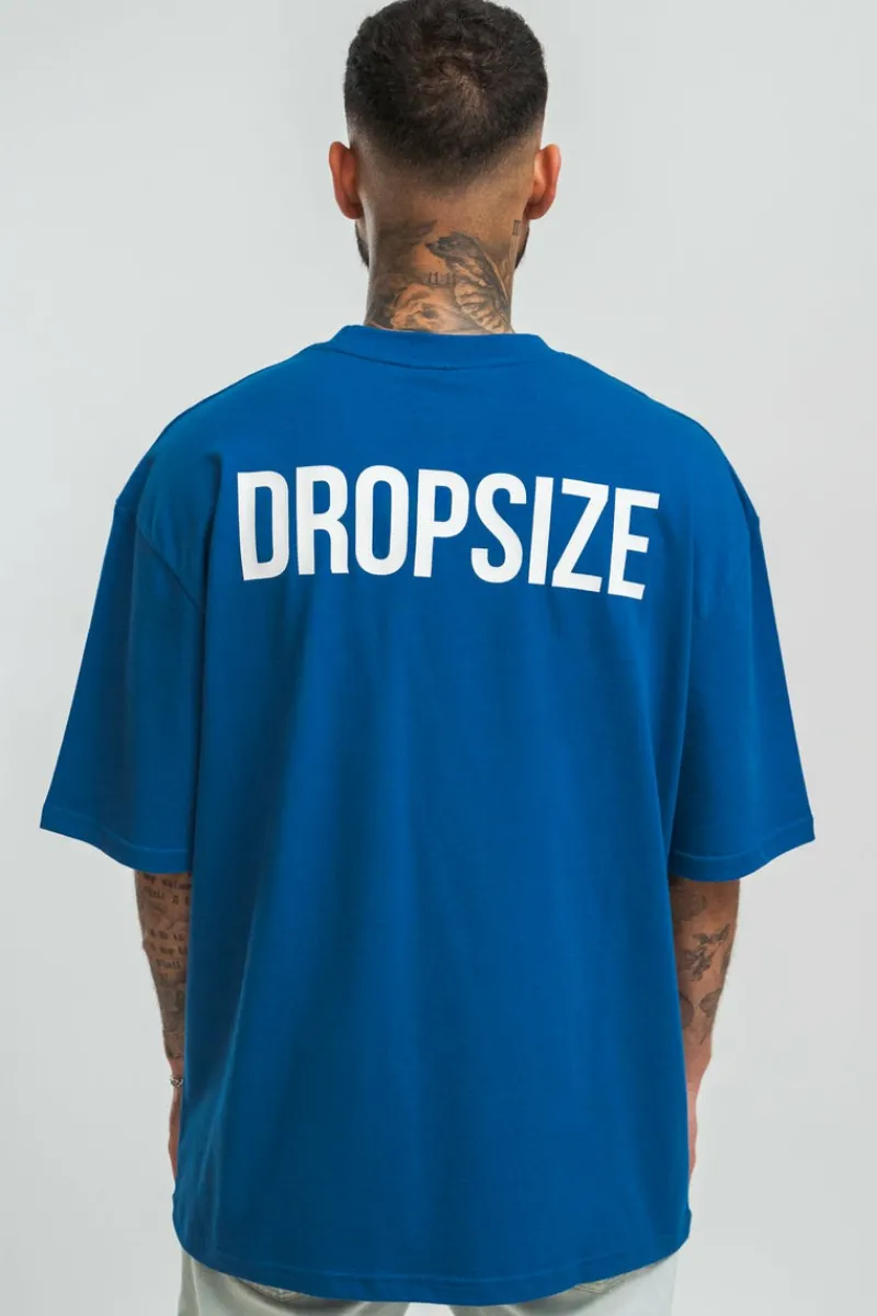 T-Shirt<Dropsize Heavy Oversize Hd Print T-Shirt Blue/White