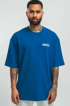 T-Shirt<Dropsize Heavy Oversize Hd Print T-Shirt Blue/White