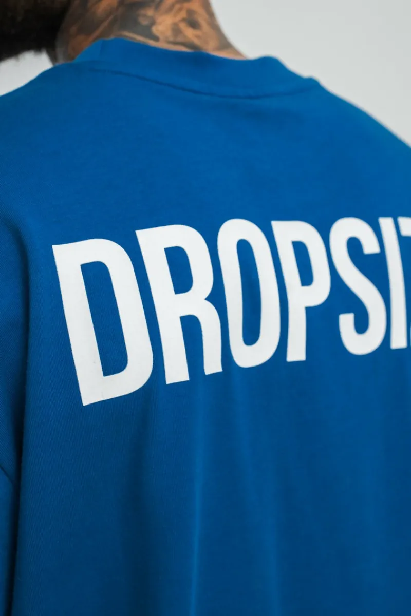 T-Shirt<Dropsize Heavy Oversize Hd Print T-Shirt Blue/White