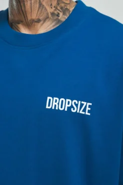 T-Shirt<Dropsize Heavy Oversize Hd Print T-Shirt Blue/White