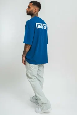 T-Shirt<Dropsize Heavy Oversize Hd Print T-Shirt Blue/White