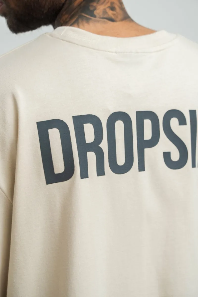 T-Shirt<Dropsize Heavy Oversize Hd Print T-Shirt Coconut/ Stone