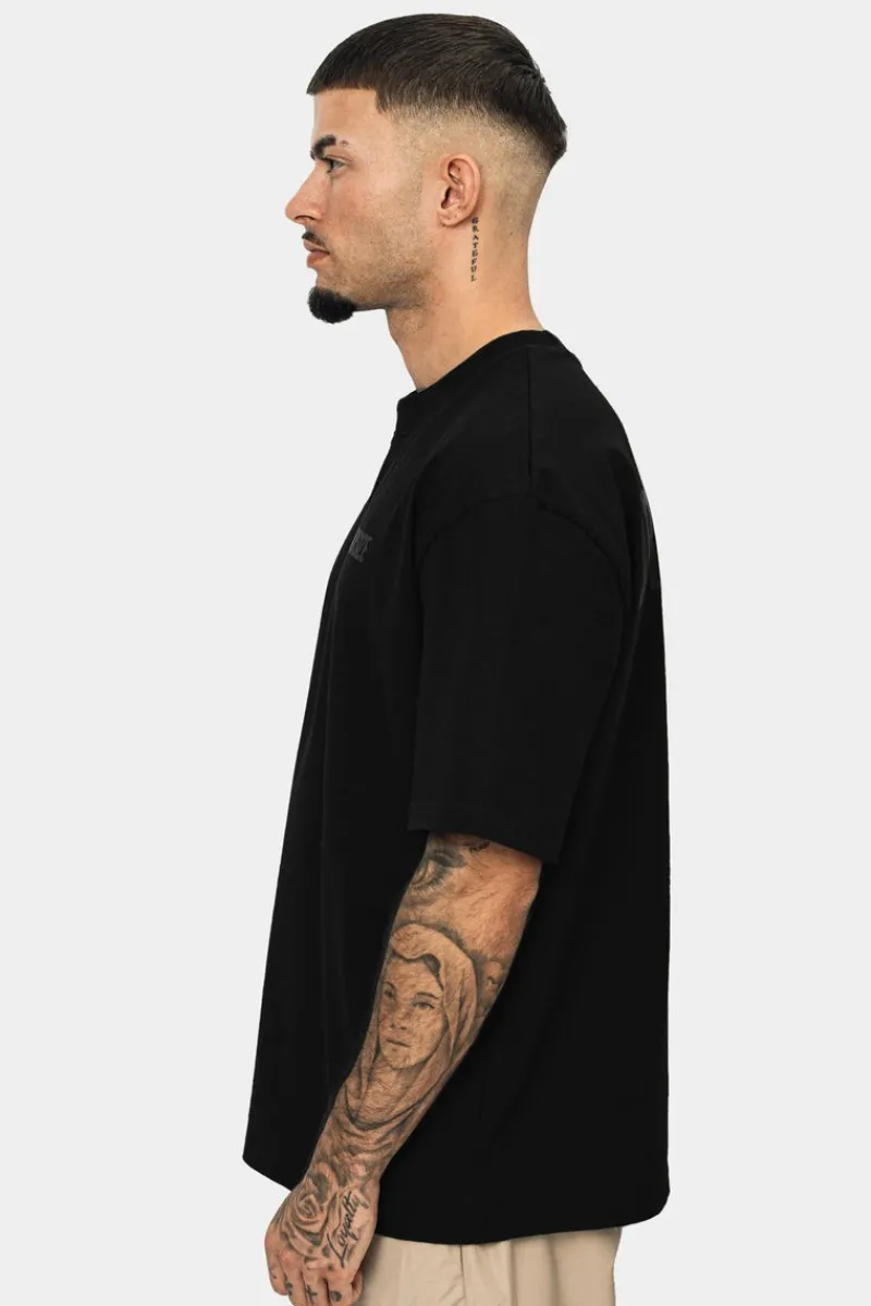 T-Shirt<Dropsize Heavy Oversize Hd Print T-Shirt Black