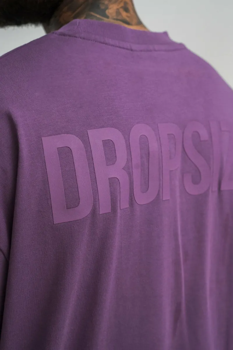 T-Shirt<Dropsize Heavy Oversize Hd Print T-Shirt Washed Purple