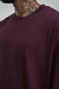 T-Shirt<Dropsize Heavy Oversize Hd Print T-Shirt Grape Wine