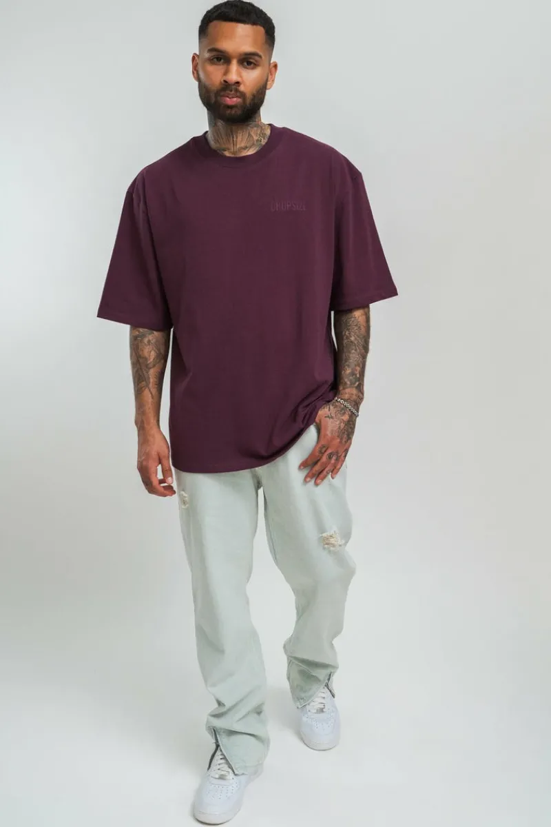 T-Shirt<Dropsize Heavy Oversize Hd Print T-Shirt Grape Wine