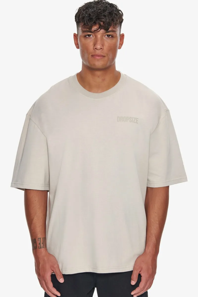 T-Shirt<Dropsize Heavy Oversize Hd Print T-Shirt Moonbeam