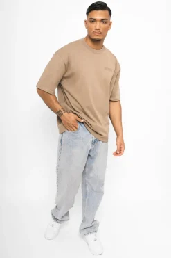 T-Shirt<Dropsize Heavy Oversize Hd Print T-Shirt Silver Mink