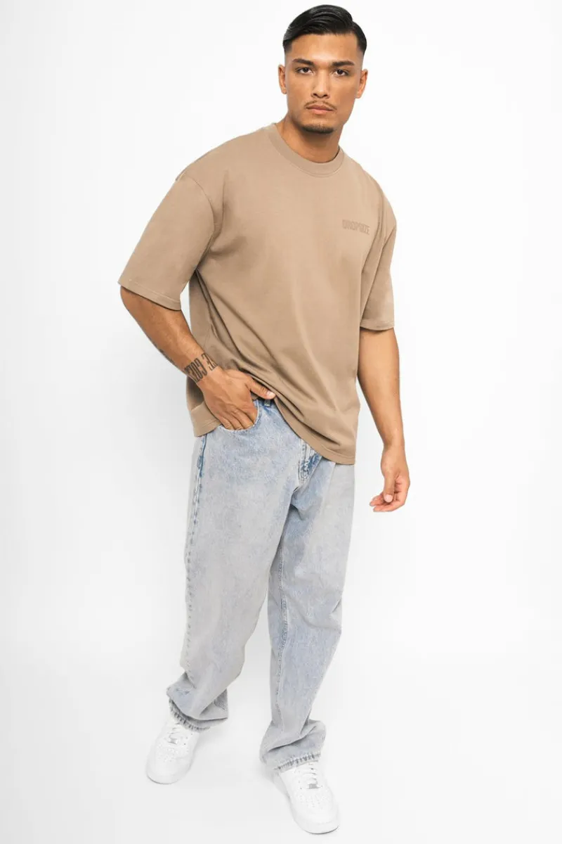 T-Shirt<Dropsize Heavy Oversize Hd Print T-Shirt Silver Mink