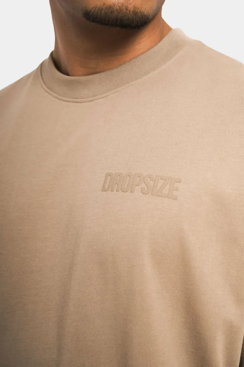 T-Shirt<Dropsize Heavy Oversize Hd Print T-Shirt Silver Mink