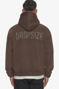 Zipper<Dropsize Heavy Oversize Hd Print Zip Hoodie Chocolate