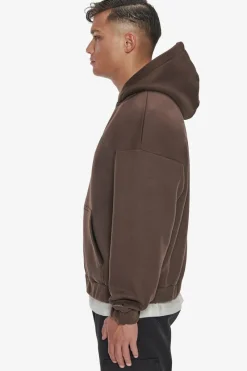 Zipper<Dropsize Heavy Oversize Hd Print Zip Hoodie Chocolate