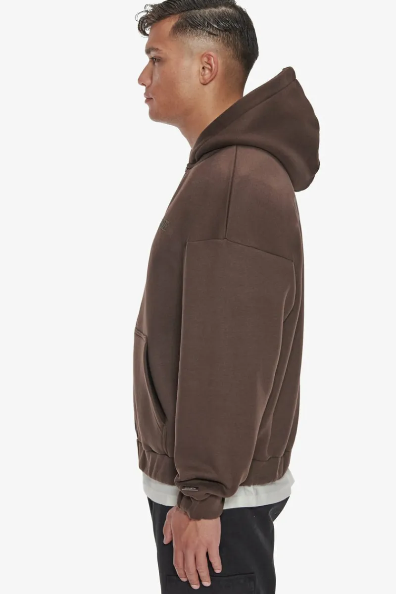 Zipper<Dropsize Heavy Oversize Hd Print Zip Hoodie Chocolate