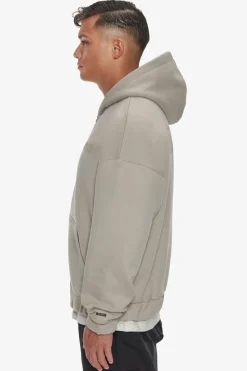 Zipper<Dropsize Heavy Oversize Hd Print Zip Hoodie Stone