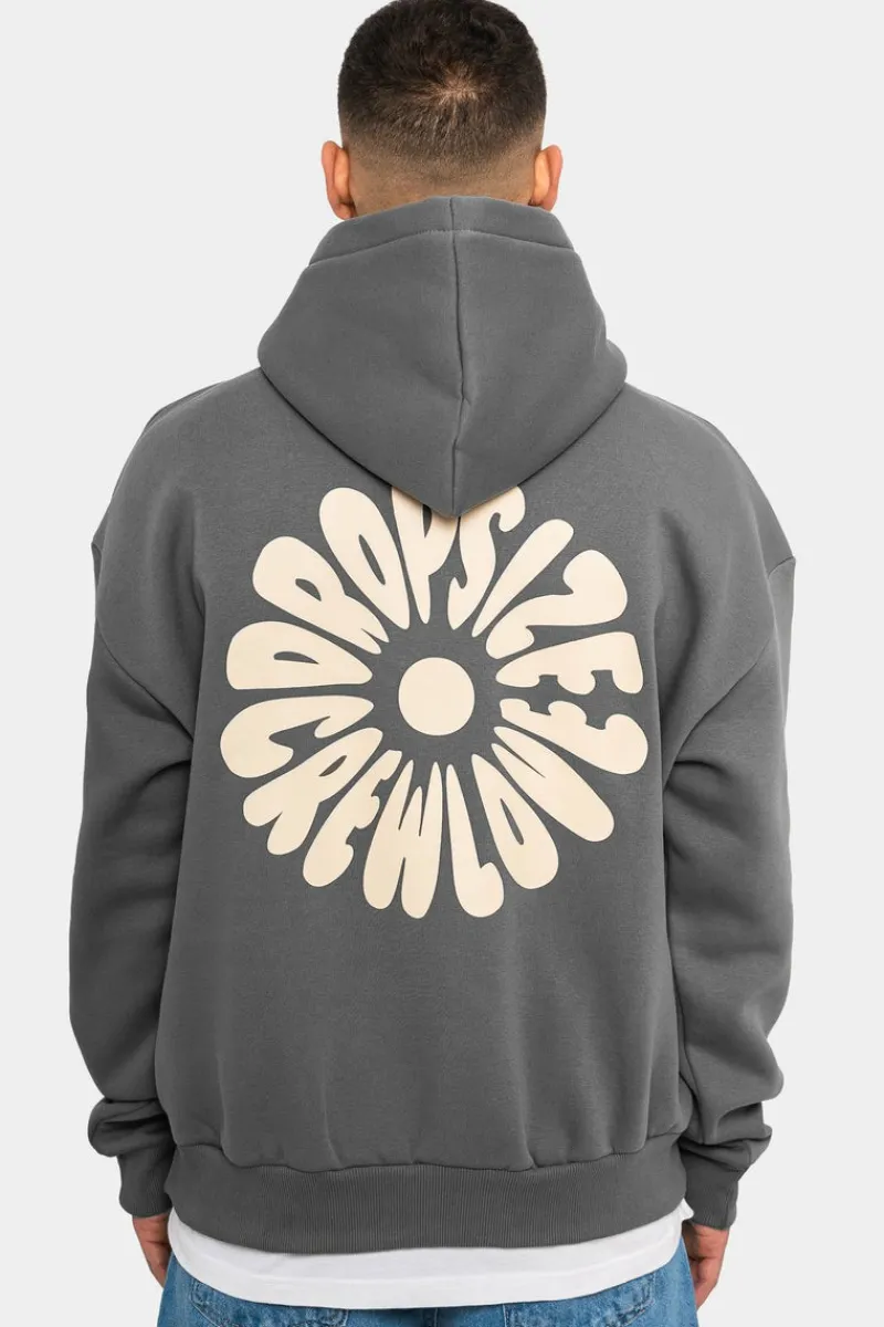 Hoodie<Dropsize Heavy Oversize Hoodie Flowers Grey