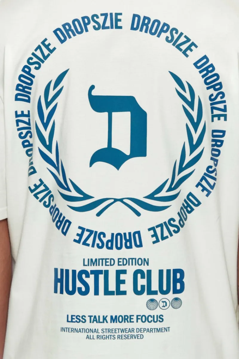 T-Shirt<Dropsize Heavy Oversize Hustle Club Circle T-Shirt Cream