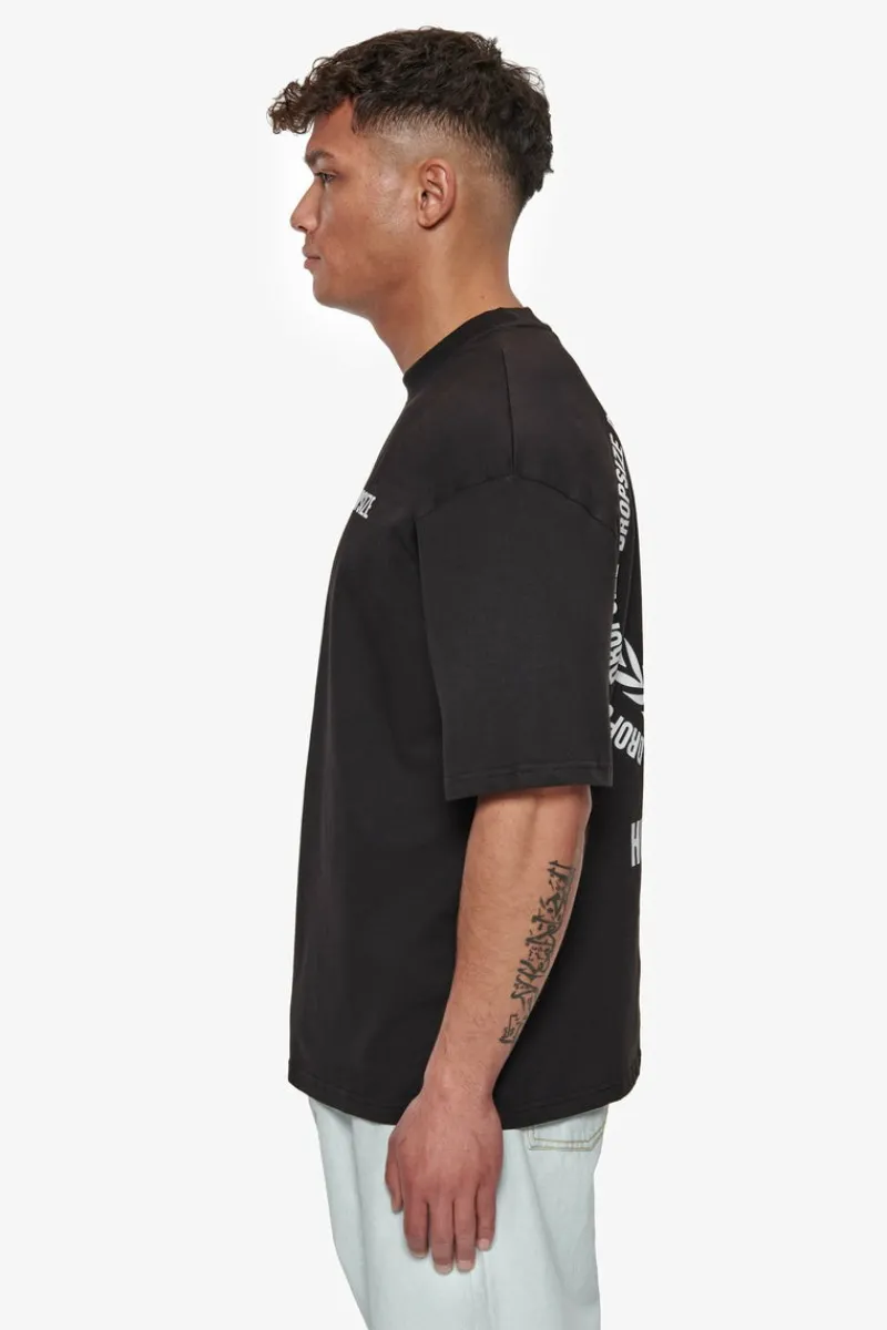 T-Shirt<Dropsize Heavy Oversize Hustle Club Circle T-Shirt Black