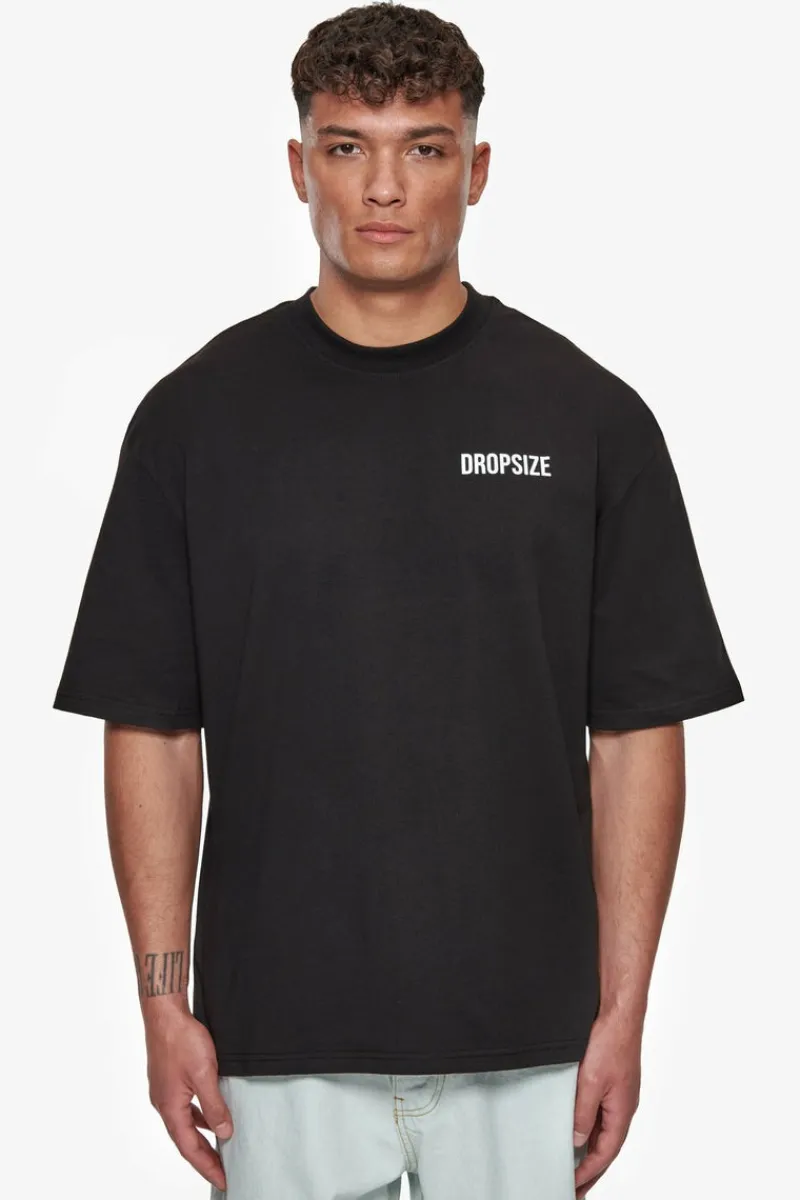 T-Shirt<Dropsize Heavy Oversize Hustle Club Circle T-Shirt Black