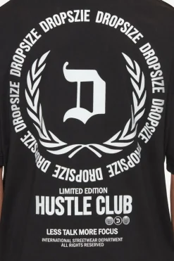 T-Shirt<Dropsize Heavy Oversize Hustle Club Circle T-Shirt Black