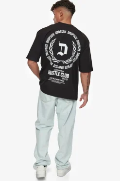 T-Shirt<Dropsize Heavy Oversize Hustle Club Circle T-Shirt Black
