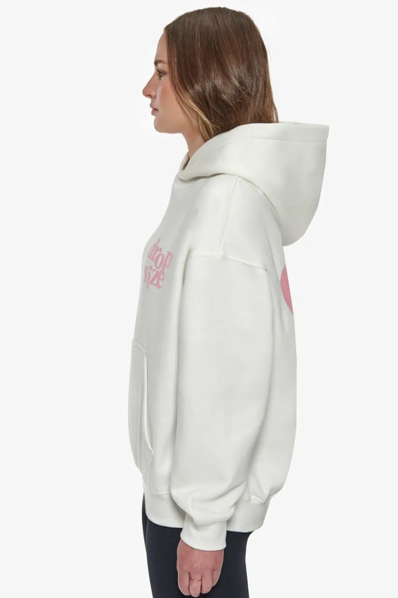 Frauen<Dropsize Heavy Oversize Ladies Letters Hoodie Cream / Pink