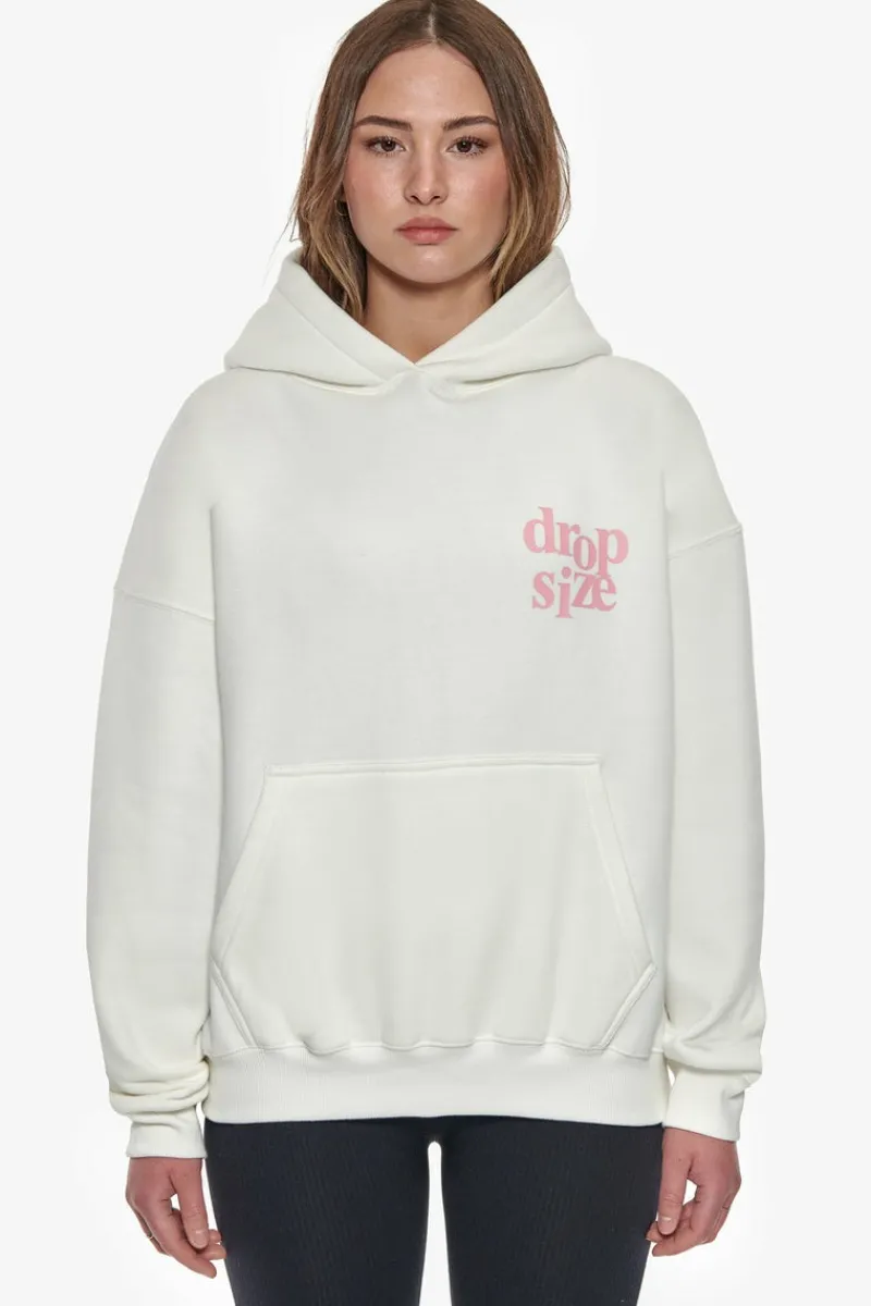 Frauen<Dropsize Heavy Oversize Ladies Letters Hoodie Cream / Pink