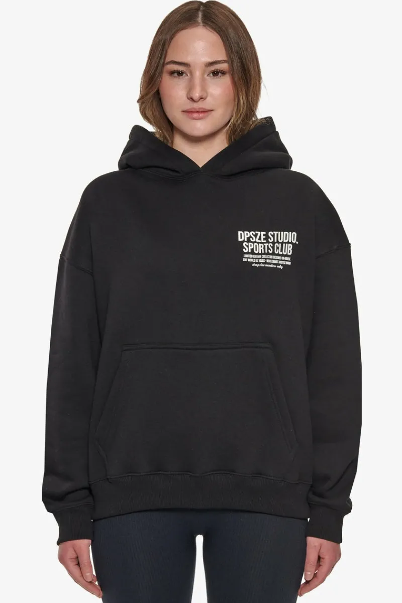Frauen<Dropsize Heavy Oversize Ladies Sportsclub Hoodie Black