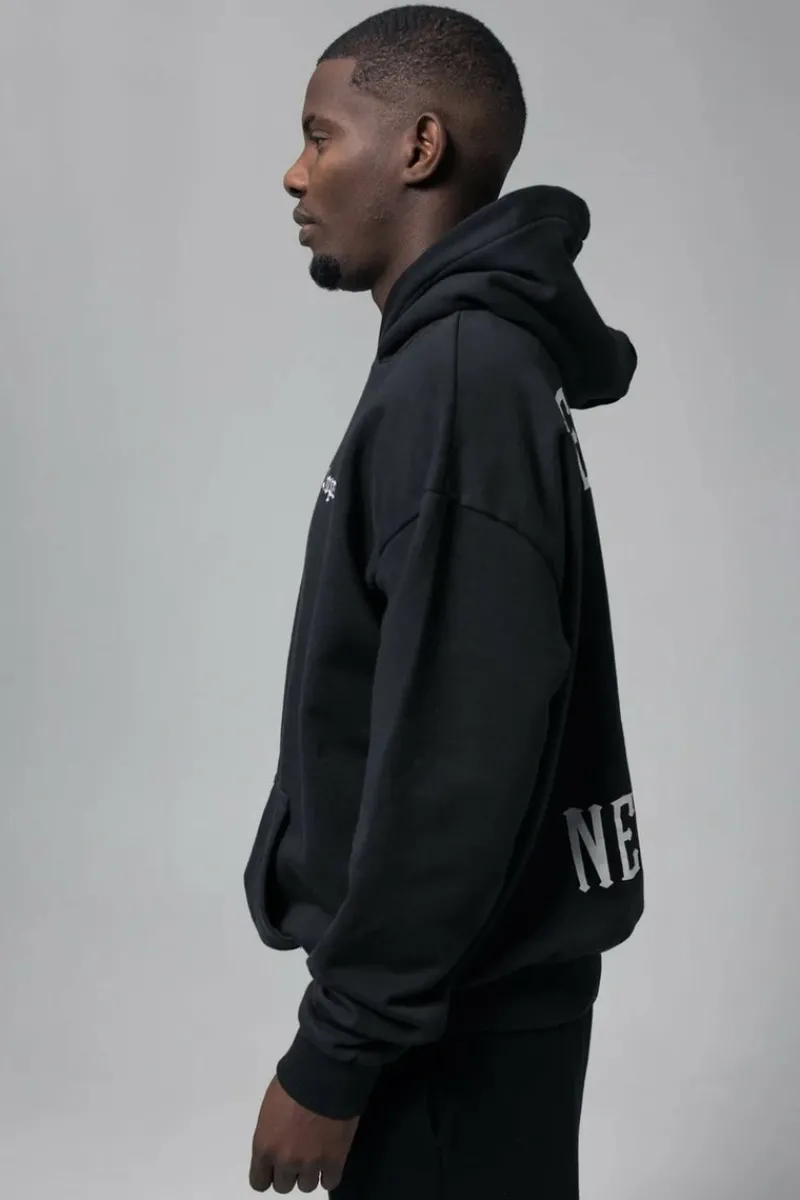 Hoodie<Dropsize Heavy Oversize ''Legends Never Die'' Hoodie Washed Black