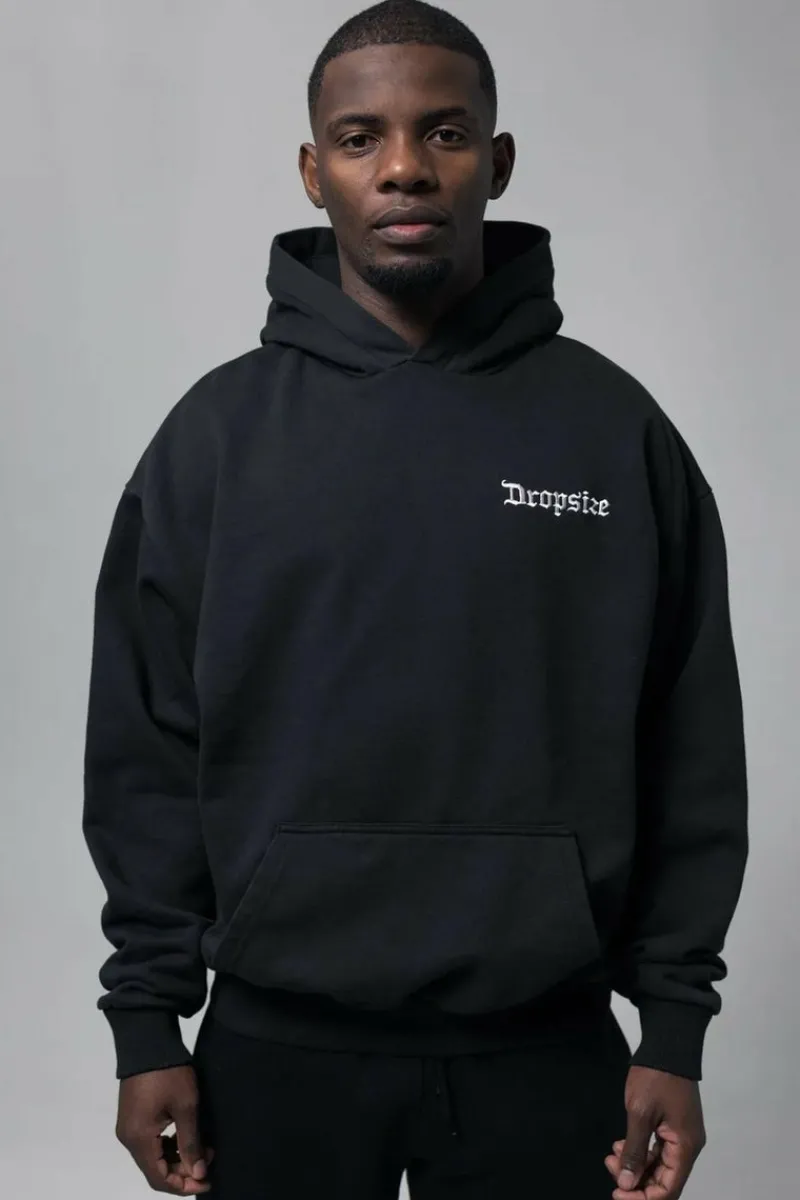 Hoodie<Dropsize Heavy Oversize ''Legends Never Die'' Hoodie Washed Black