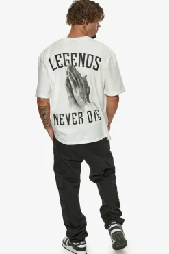 T-Shirt<Dropsize Heavy Oversize Legends Never Die T-Shirt Cream White